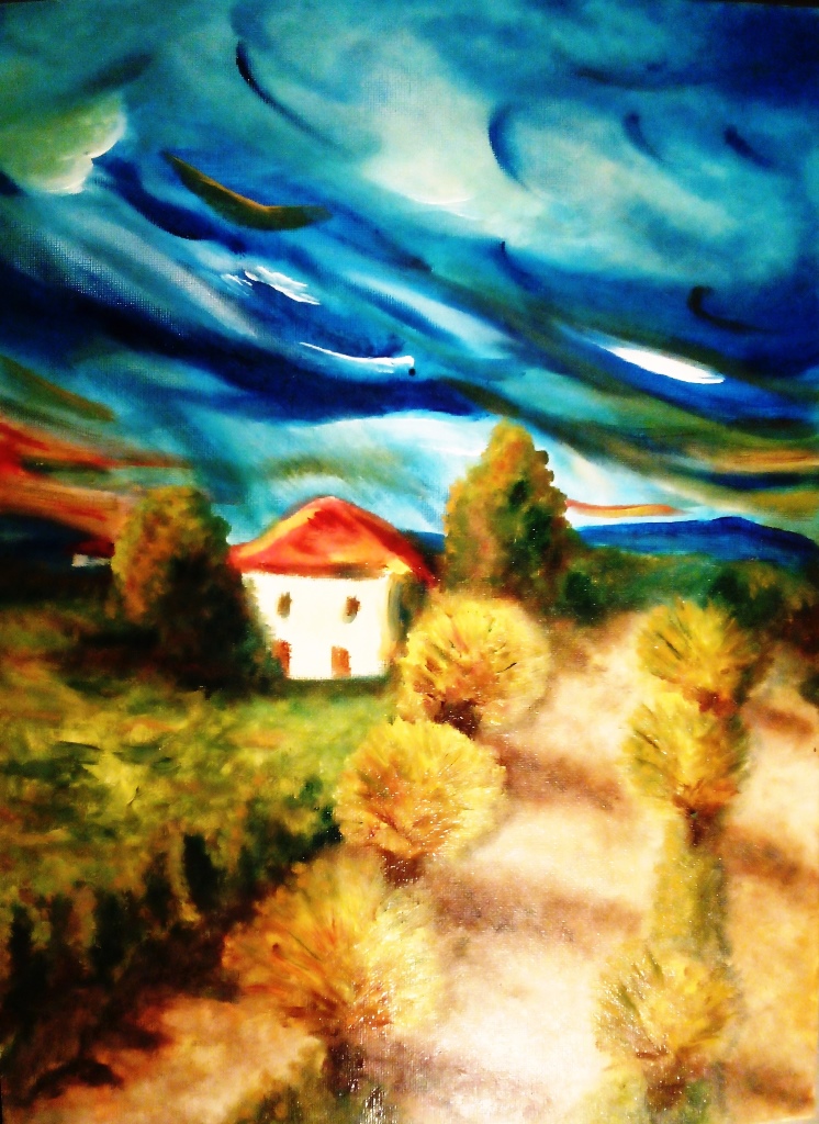 "Обикновен живот", маслени бои върху платно, 34х40 см., худ. Габриела Цанева; Цена на лимитиран отпечатък формат А4 - 40 лева